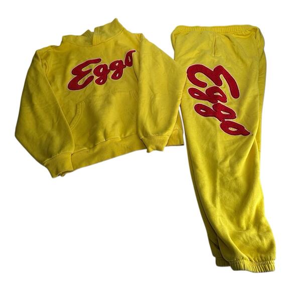 Kellogg’s Eggo Waffles Yellow Tracksuit Hoodie Sweatpants Set Unisex Size S M - Picture 14 of 16